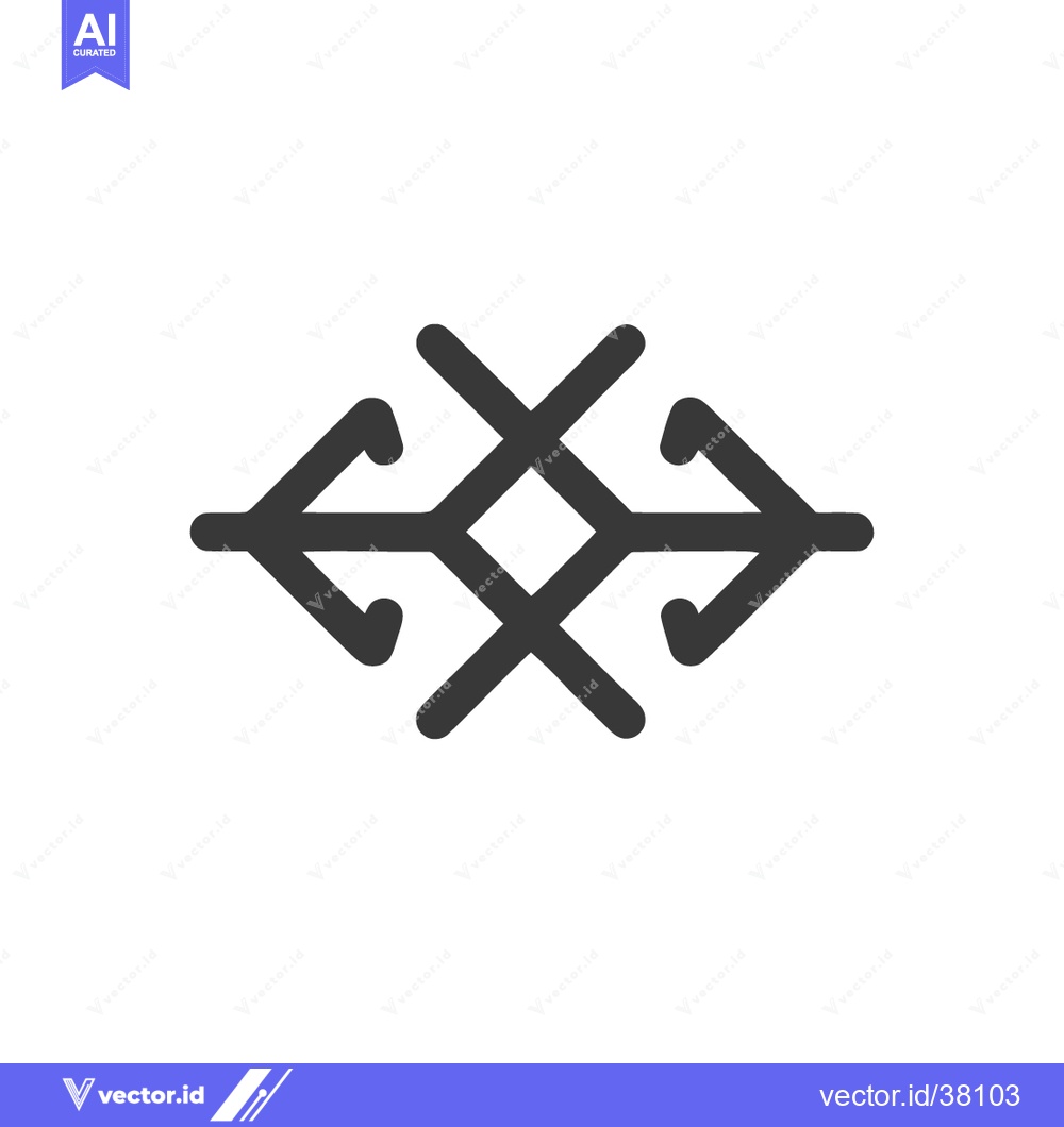 Premium Vector dari Abstract Black Symbol: Interconnected Arrows and Diamond Shape on Whit