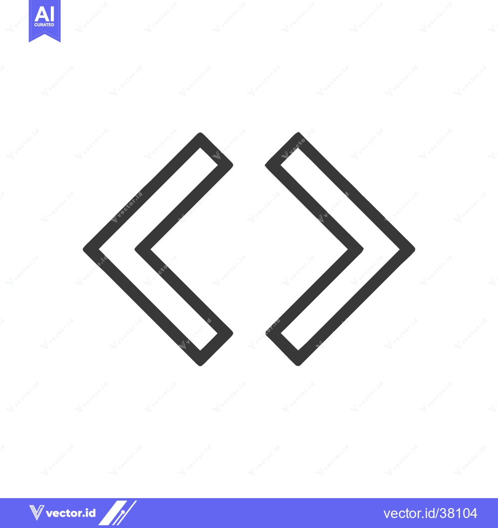 Premium Vector of Minimalist Chevron Brackets: Symmetrical, Geometric Design on White Ba