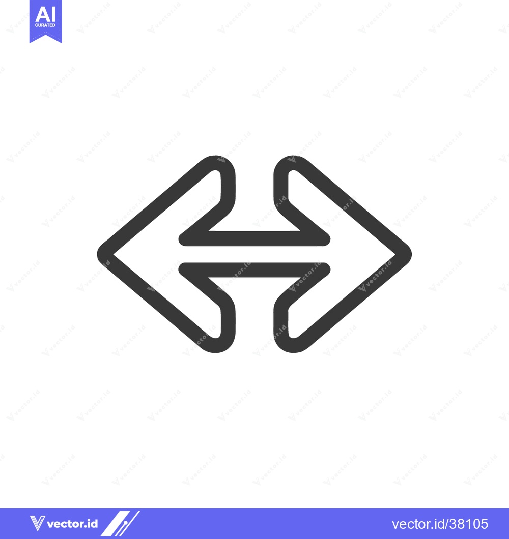 Premium Vector of Symmetrical Double Arrow Icon: Left-Right Directional Symbol on White