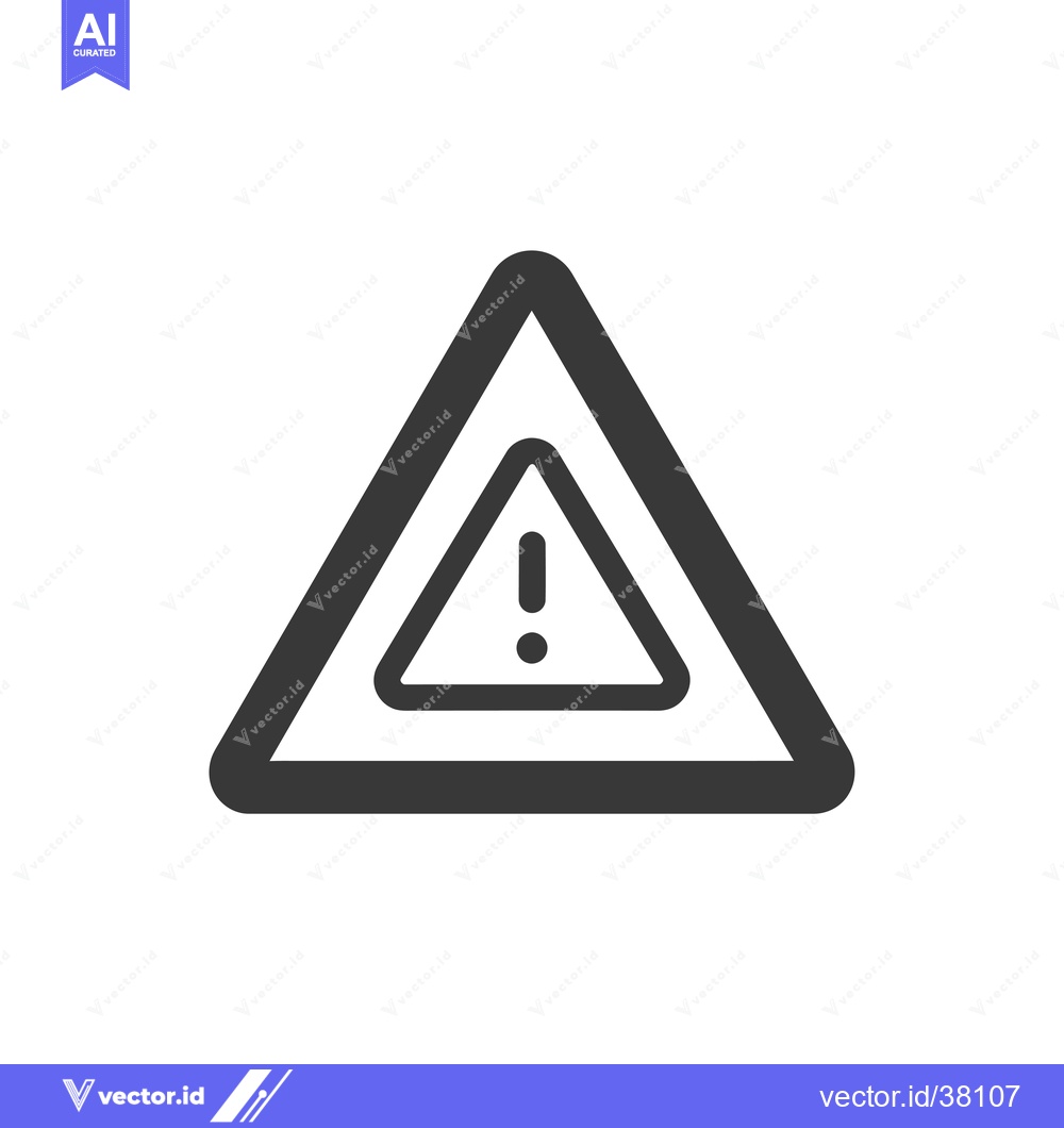 Premium Vector dari Double-Bordered Triangle with Exclamation Point Warning Sign