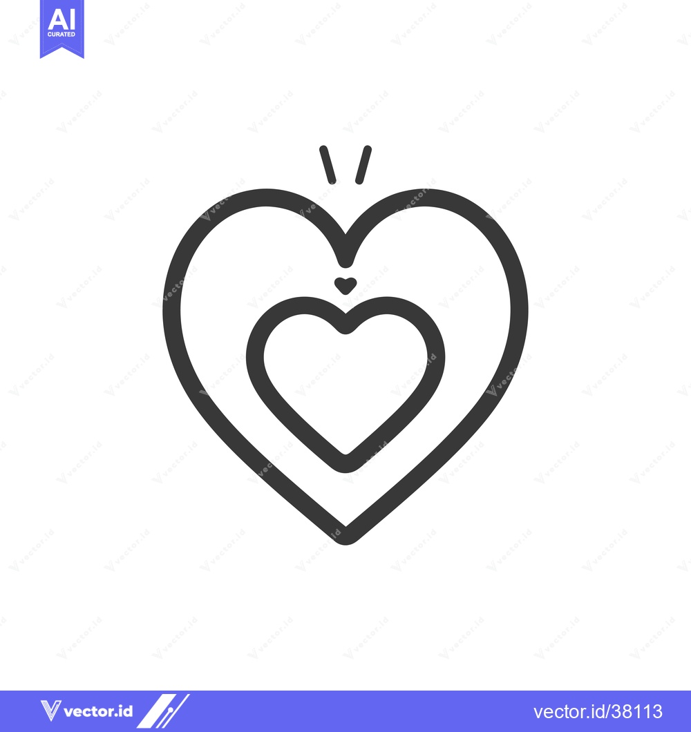 Premium Vector of Double-lined heart with a smaller heart inside