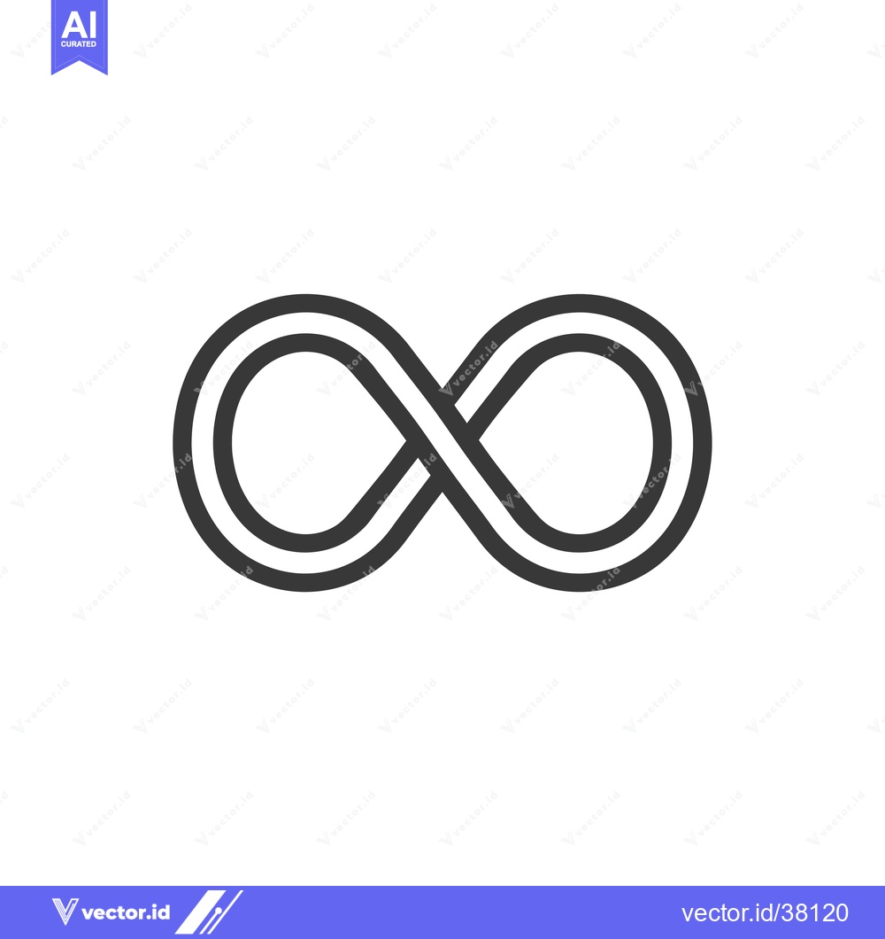 Premium Vector of Double-Line Infinity Symbol in Black and White