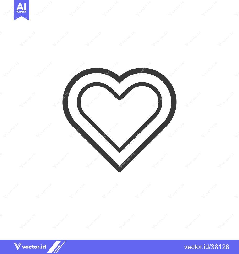 Premium Vector dari Double Outline Heart Shape Icon