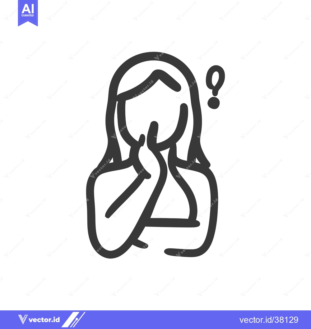 Premium Vector dari A graphical representation of a person contemplating something importa