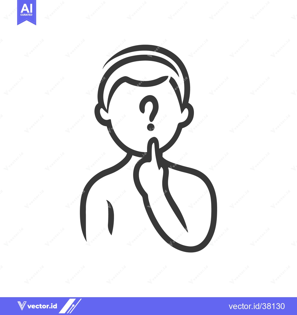 Premium Vector dari An illustrative image of a person with a questioning symbol