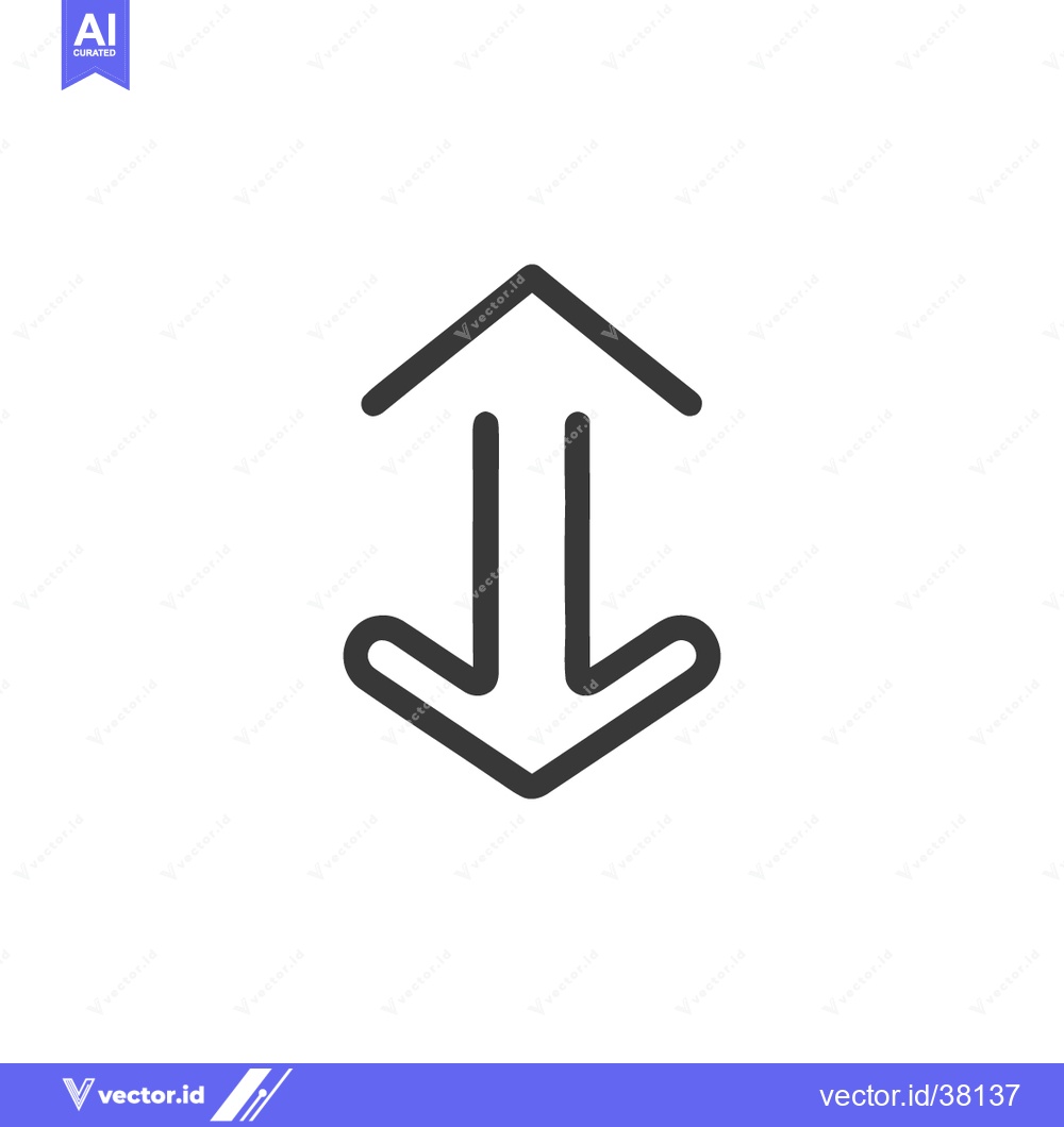 Premium Vector dari Up and Down Arrow Icon: Directional Symbol with Rounded Edges on White