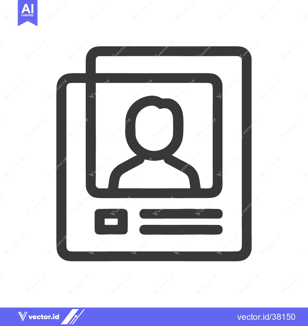 Premium Vector of Minimalist Icon of Profile Card with Person and Information