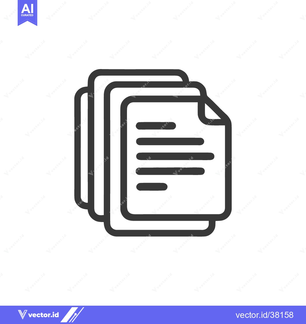 Premium Vector of Stacked Documents Icon: Clean Line Art for Business and Office Use