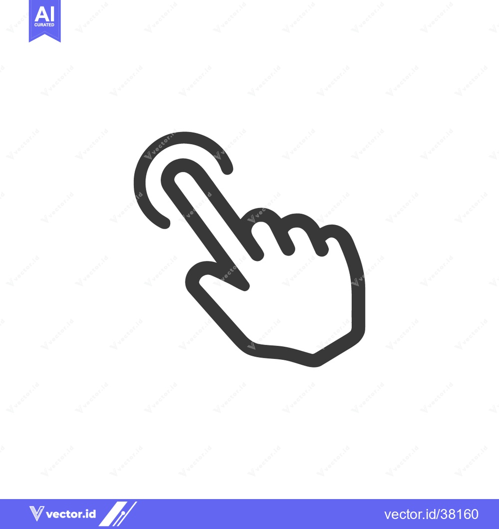Premium Vector of Finger Tap Icon: Minimalist Hand Gesture for Touchscreen Interaction,