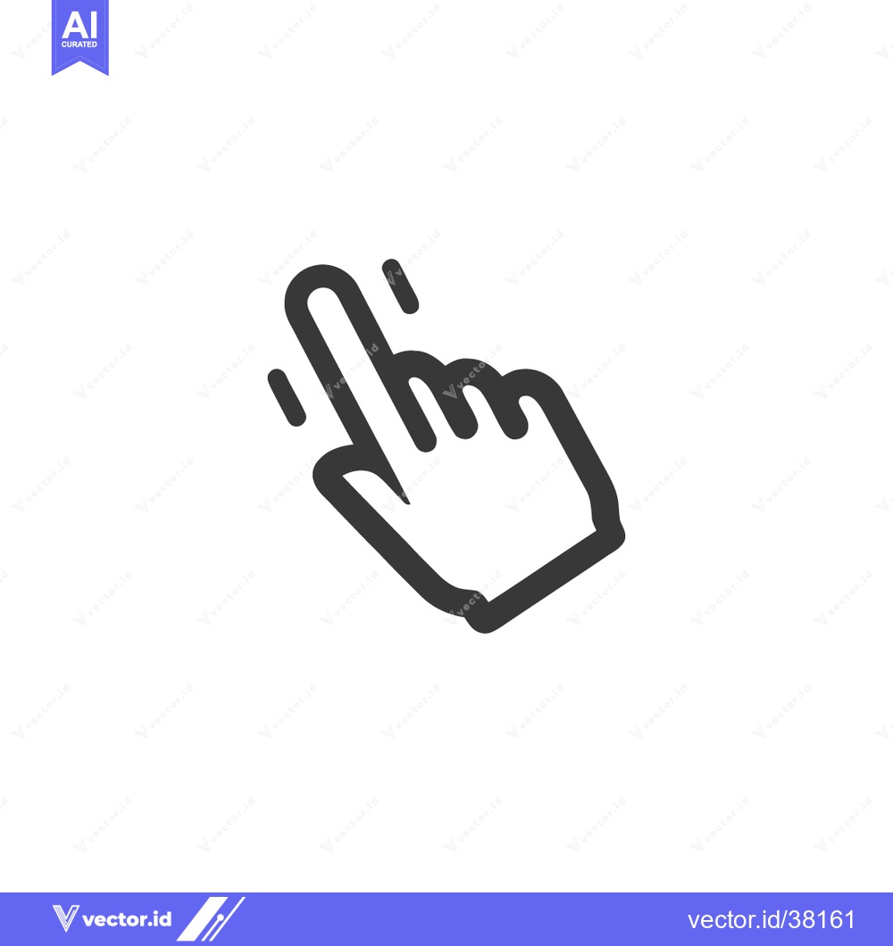 Premium Vector dari Bold Line Art: Hand Cursor Clicking, Pointing, Selecting on White Back