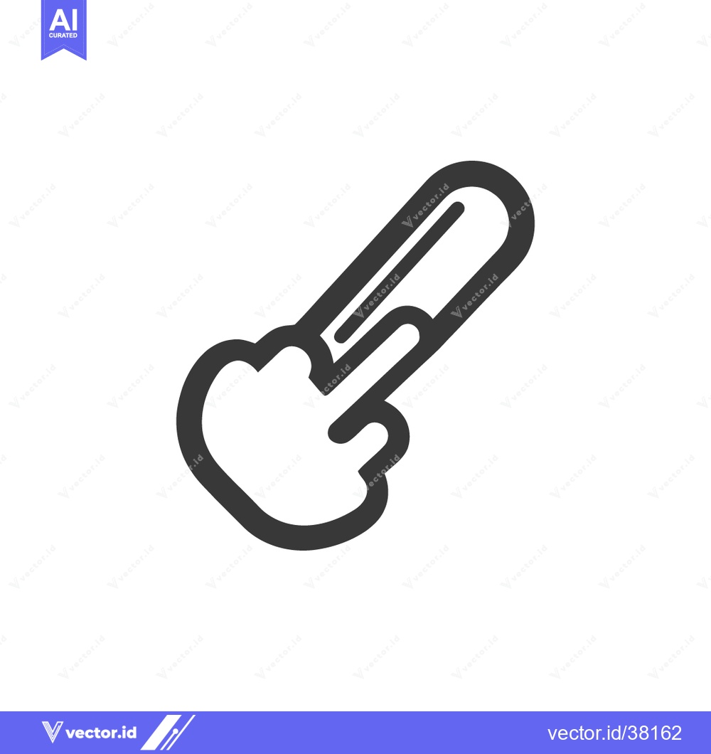 Premium Vector dari Stylized Hand Gesture Icon: Middle Finger Extended in Bold Outline Des