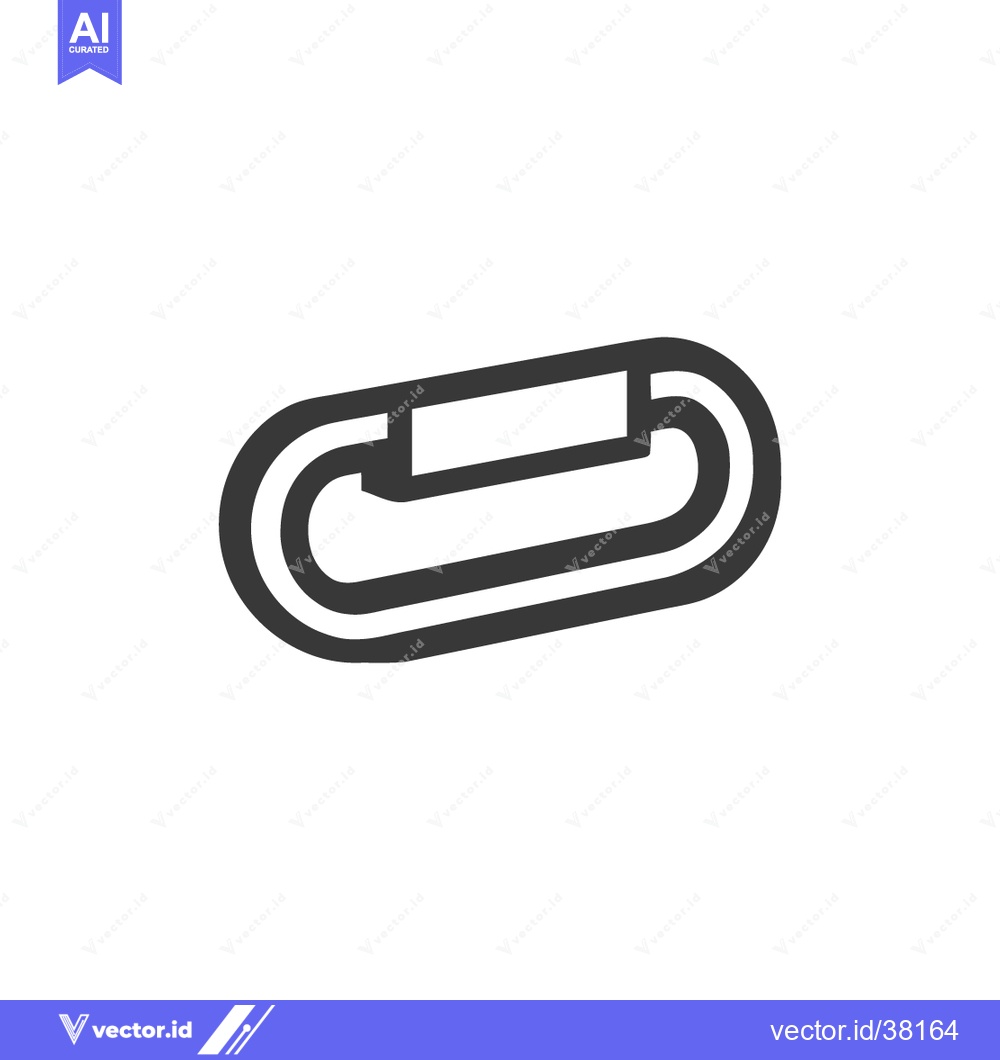 Premium Vector dari Minimalist Carabiner Icon: Sleek, Modern Design for Climbing and Safet