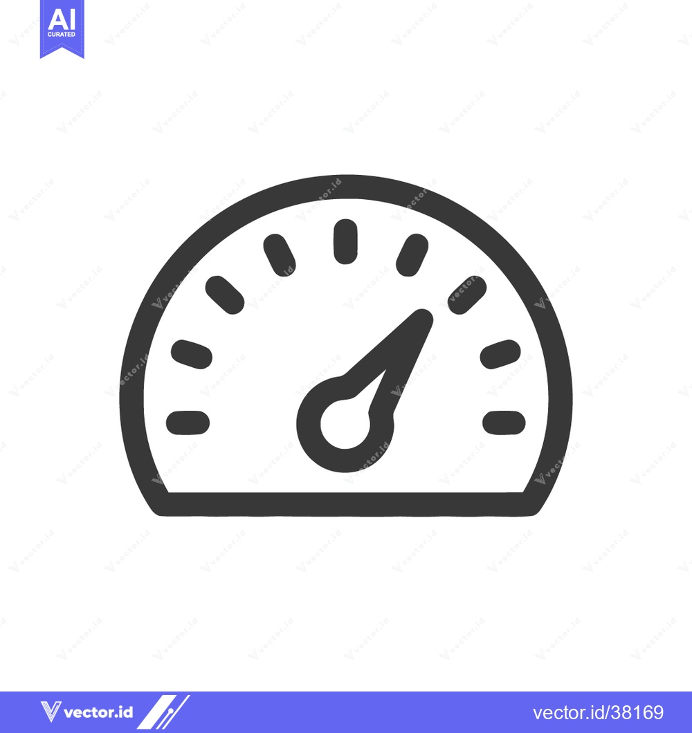 Premium Vector dari Speedometer Icon: Bold Outline, Precise Indication, Modern Design, Vec