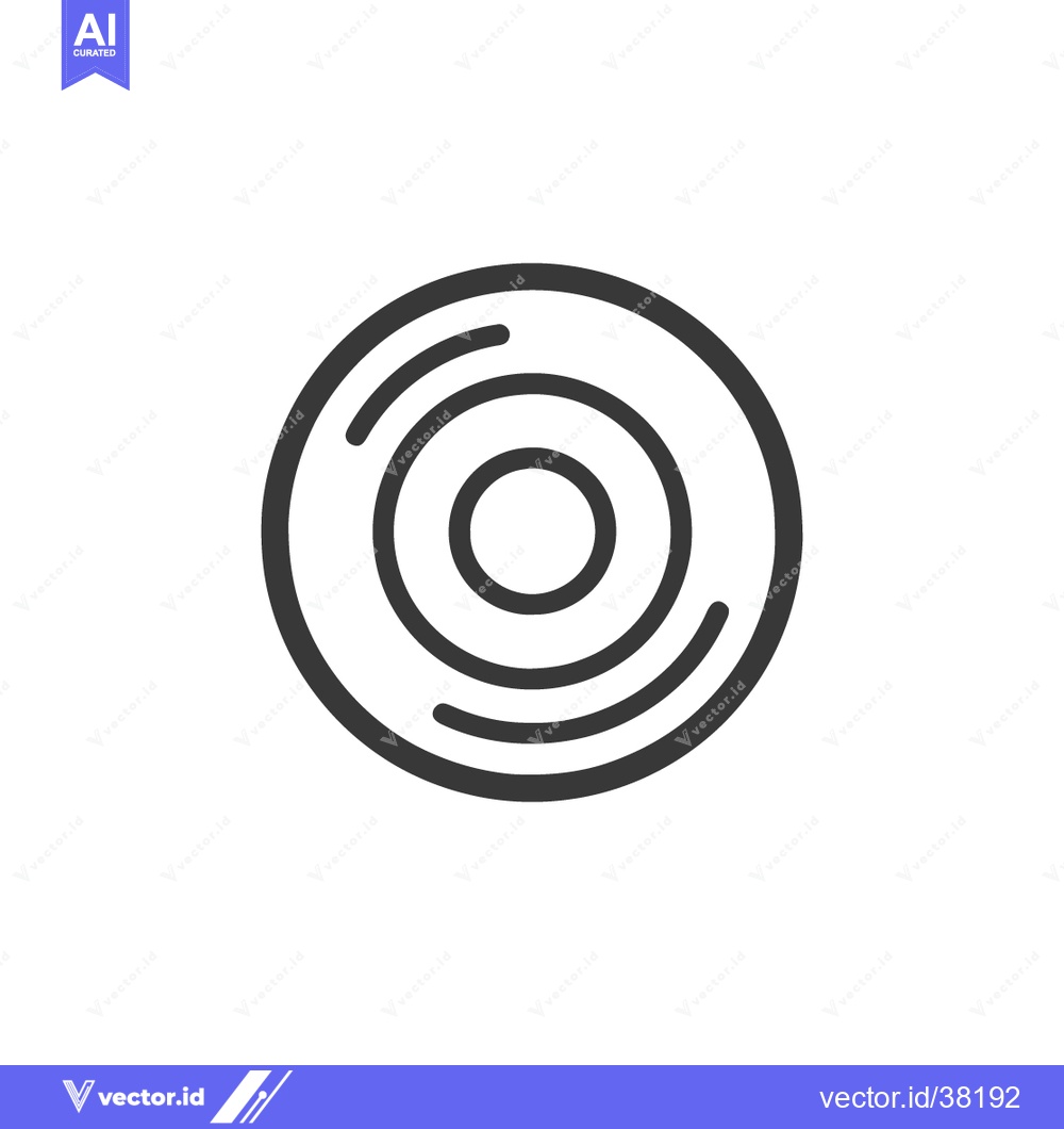 Premium Vector dari Minimalist Vinyl Record Icon: Circular Grooves on White Background