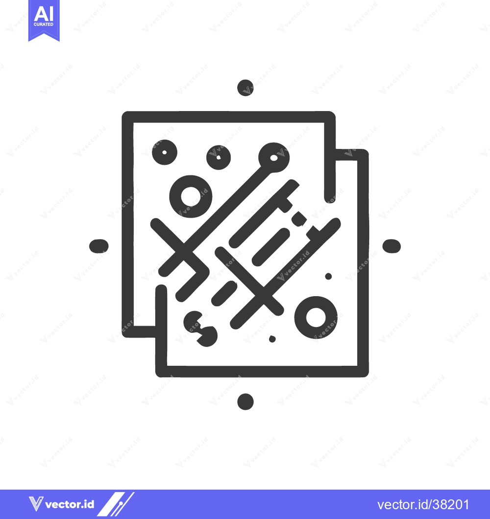Premium Vector dari Tactical Game Plan Icon: Strategy Board with Circles and Lines, Outlin