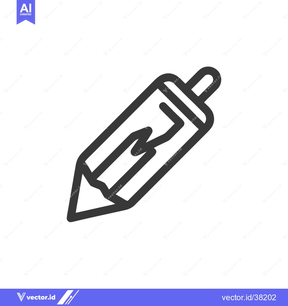 Premium Vector dari Stylized Pencil Icon with Bold Outline and Abstract Markings, Isolated