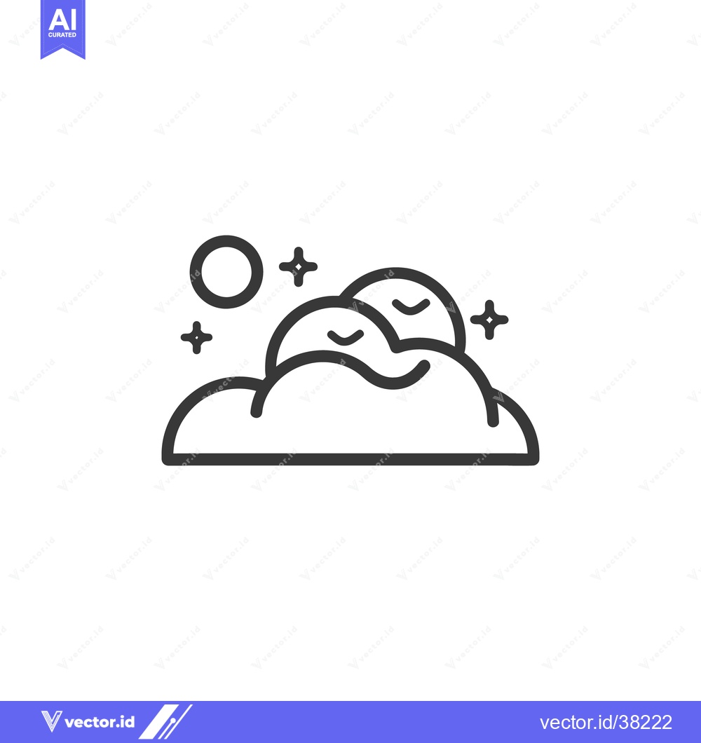 Premium Vector dari An illustrated depiction of sleeping clouds and celestial elements