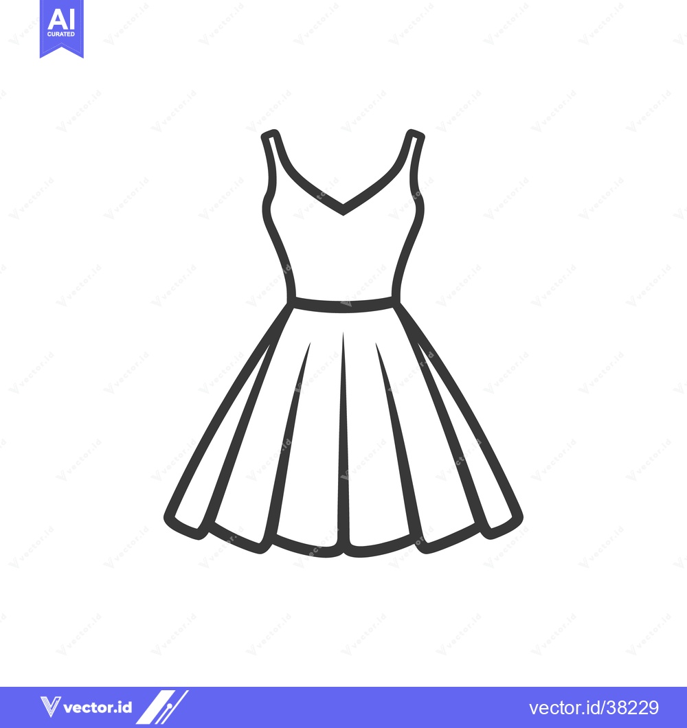 Premium Vector of An elegant black and white illustration of a feminine dress