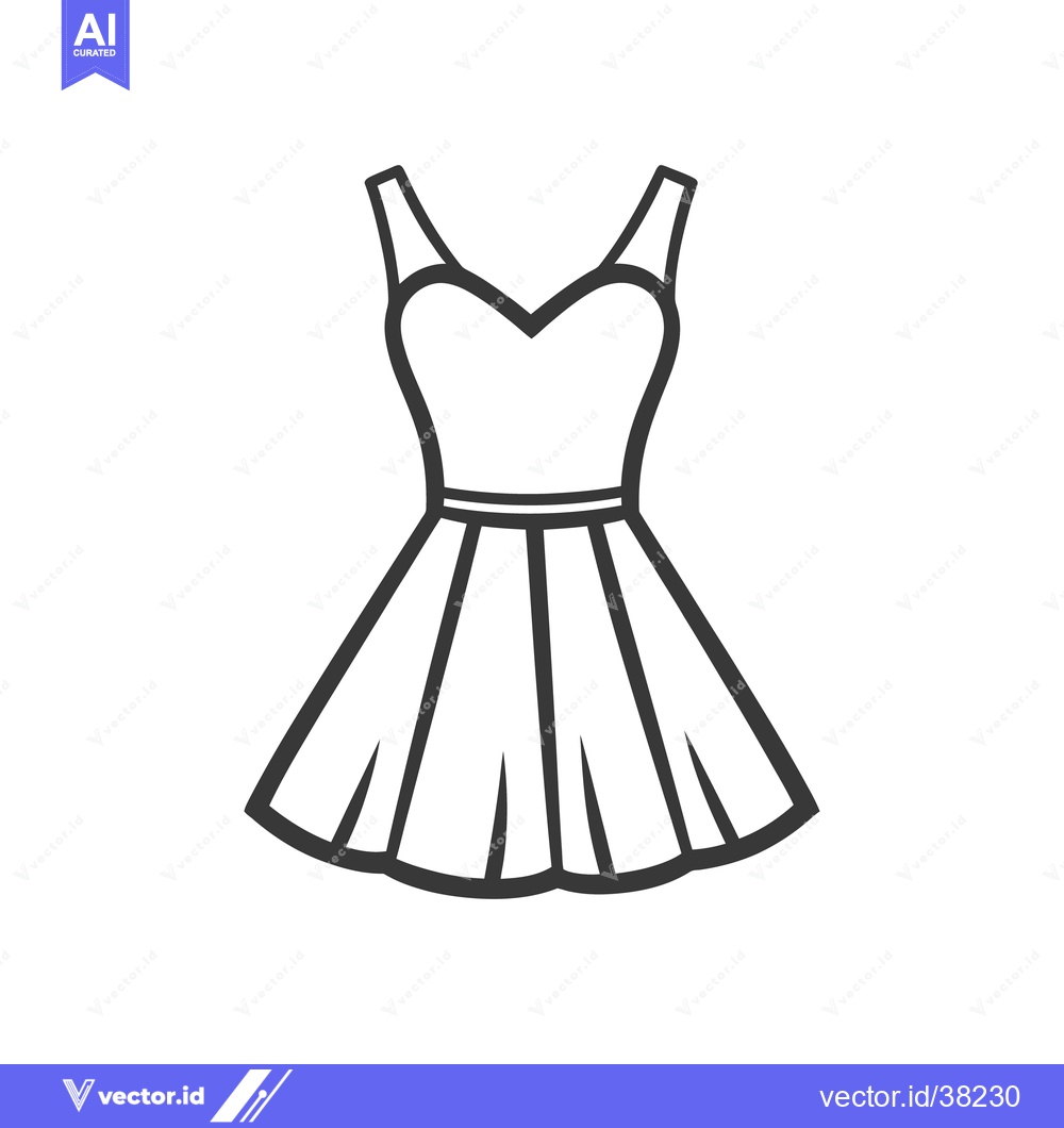 Premium Vector dari A black and white line drawing of a short dress