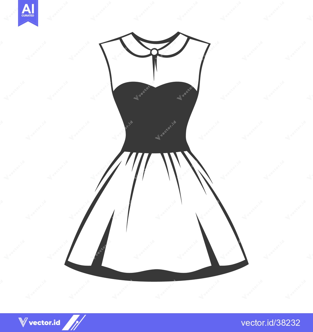 Premium Vector dari A simplistic drawing depicting a sleeveless dress in black and white