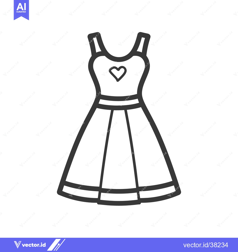 Premium Vector dari A simple black and white illustration of a feminine dress
