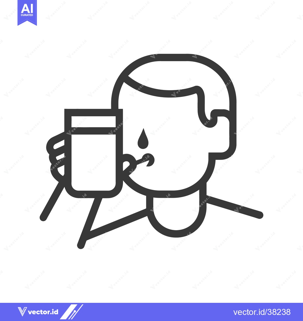 Premium Vector of A person drinking from a glass with a liquid in it