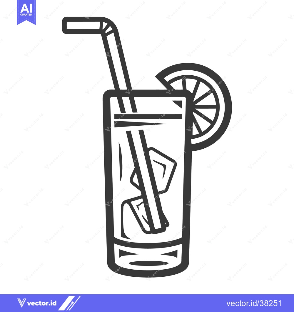 Premium Vector dari A refreshing beverage inside of a tall glass with citrus garnish