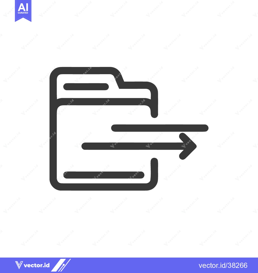 Premium Vector dari Minimalist Folder Icon with Arrow, Data Transfer Symbol, Outline Style