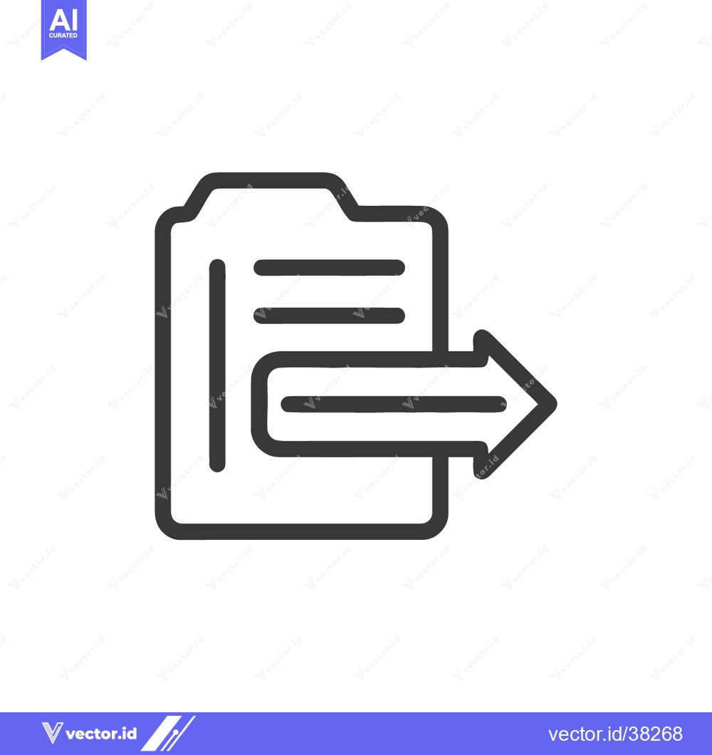 Premium Vector of File Export Icon: Document Transfer with Arrow, Minimalist Design