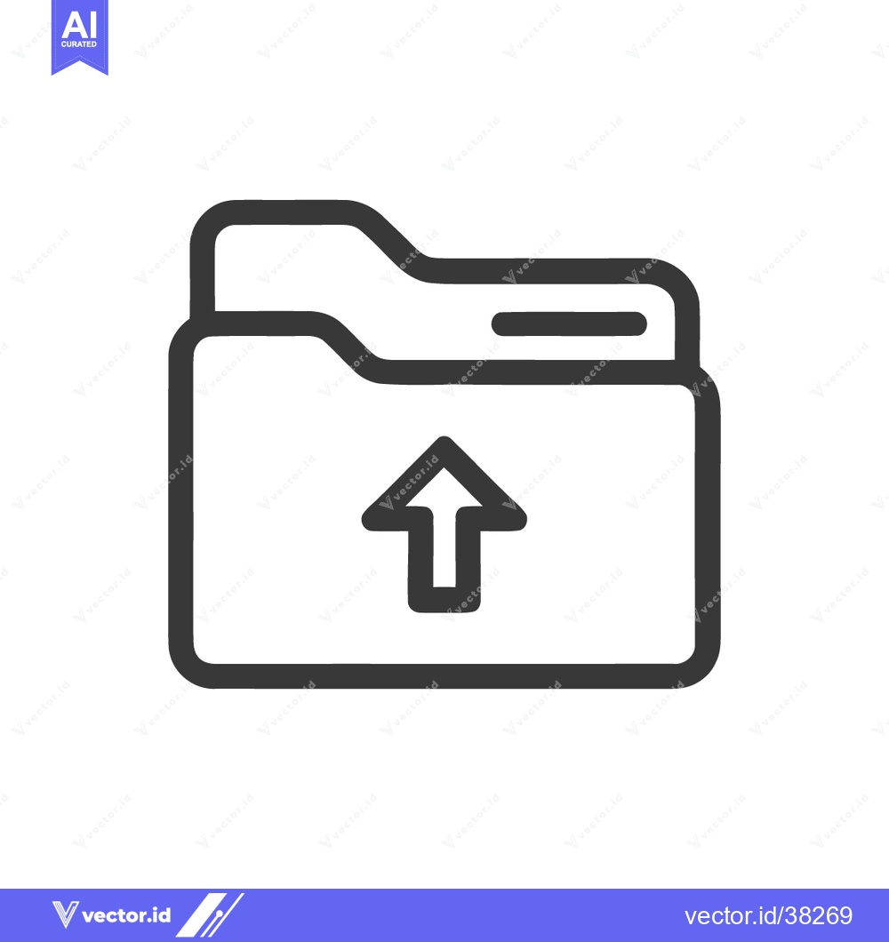 Premium Vector dari Upload Folder Icon: Simple Outline Design for Data Transfer