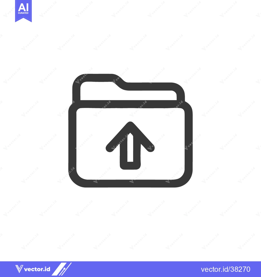 Premium Vector dari Simple Upload Icon: Folder with Arrow, Clean Design, Minimalist Style