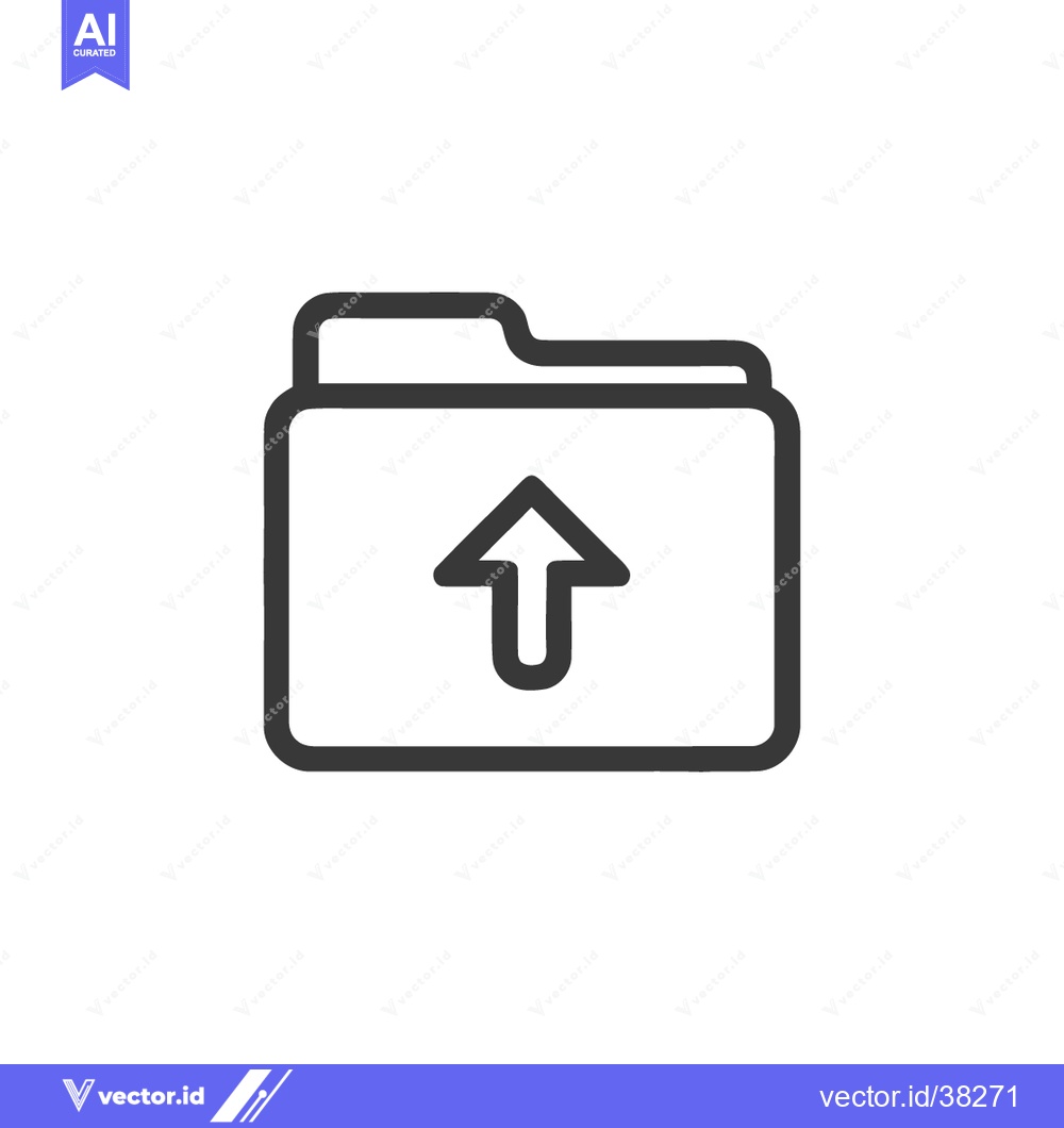 Premium Vector dari Upload Folder Icon: Simple Line Art for Data Transfer and Storage