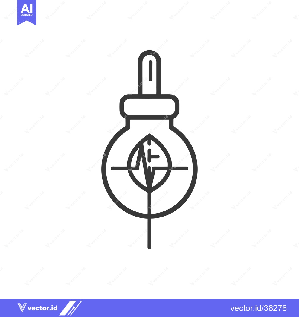 Premium Vector of Dropper Bottle with Leaf and Heartbeat Inside