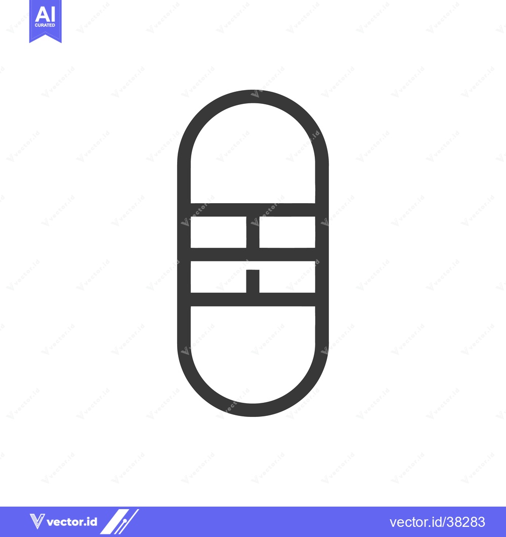 Premium Vector dari A simple minimalist graphic of a pill shaped object