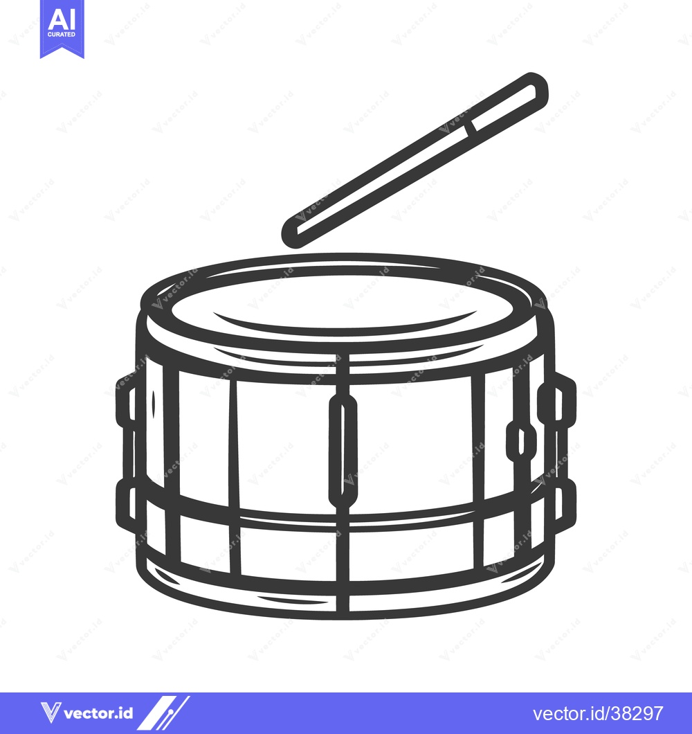 Premium Vector of A graphic illustration of a drum and a single drumstick