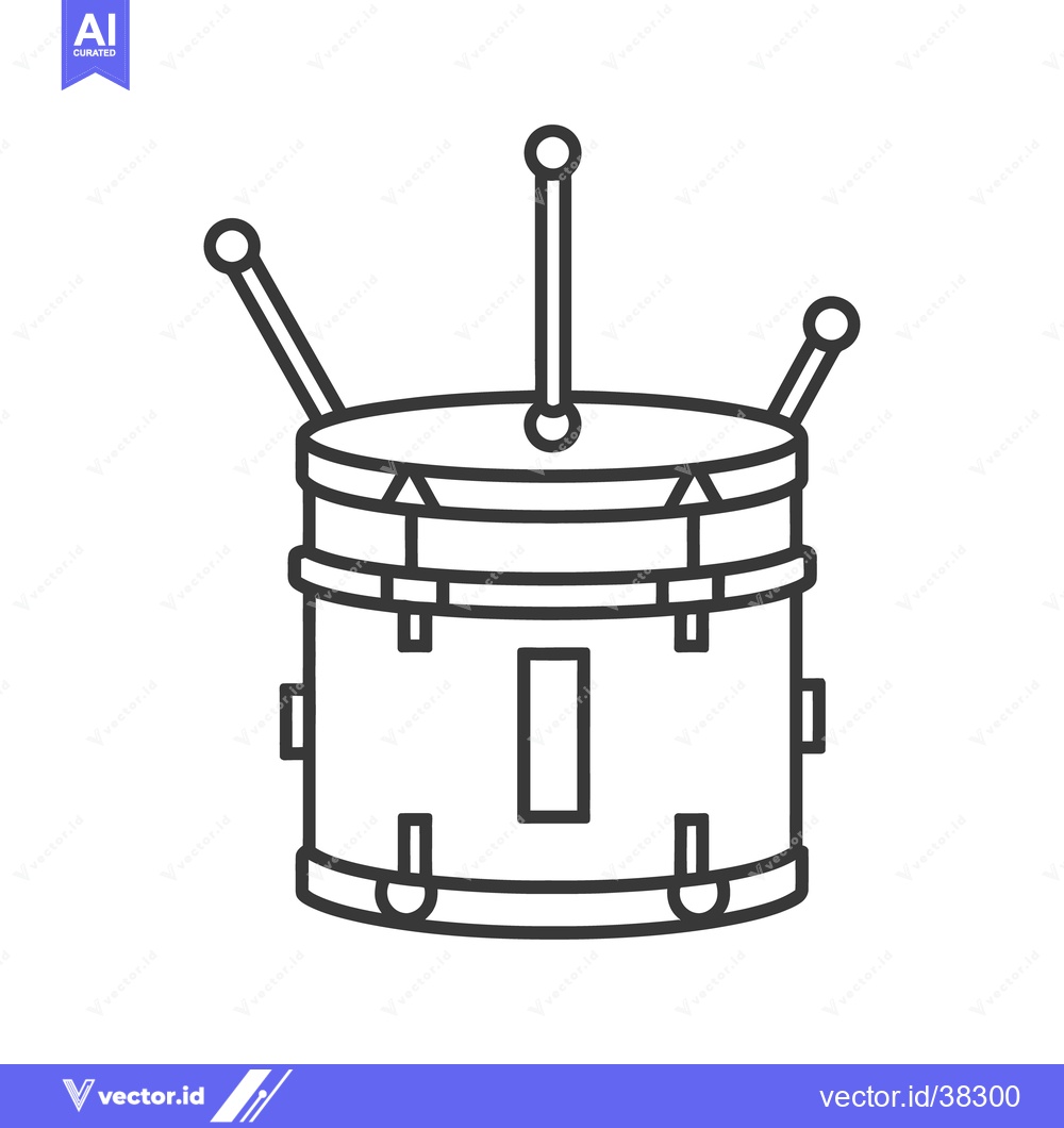 Premium Vector of A monochrome outline illustration of a musical percussion instrument