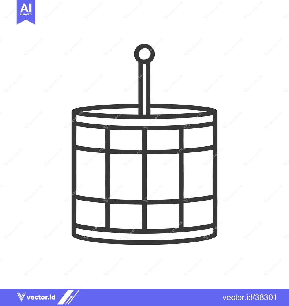 Premium Vector of Simple black outline depiction of a cylindrical container with a handl
