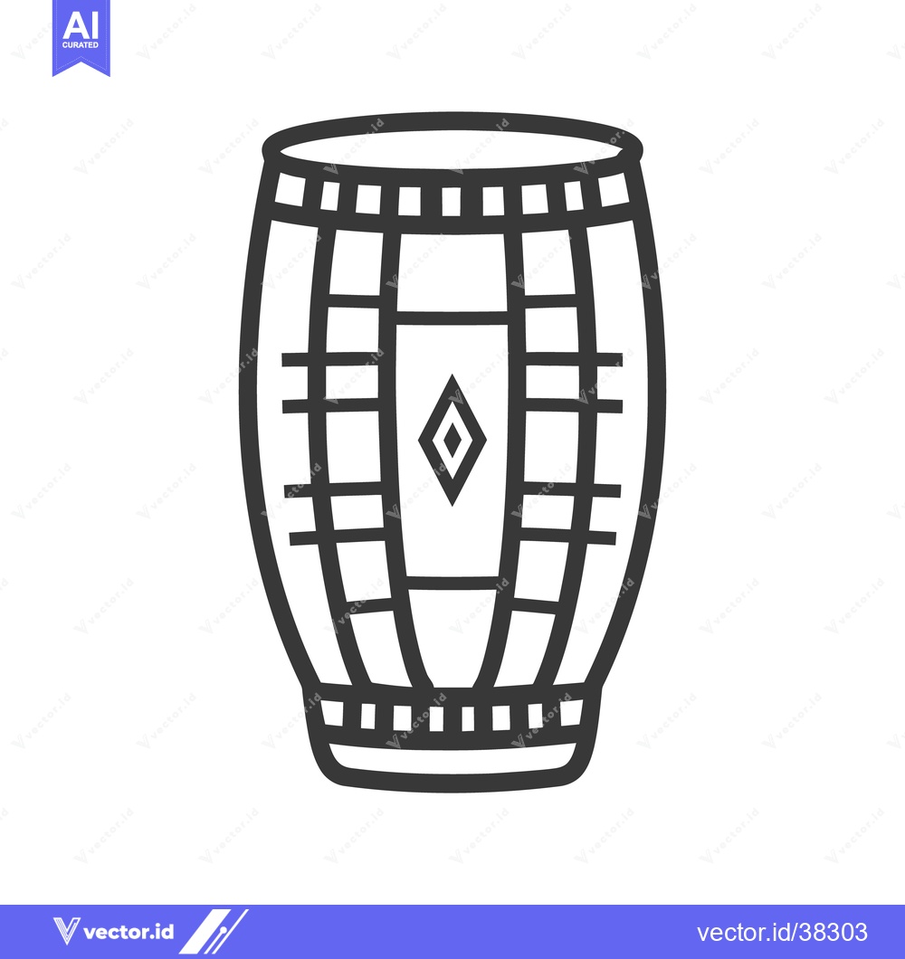 Premium Vector of A decorative line drawing featuring a percussion instrument design