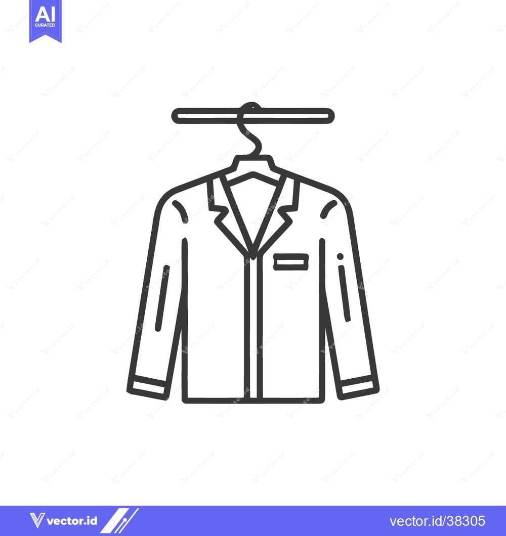 Premium Vector dari Minimalist Line Art: Suit Jacket on Hanger, Clean Style