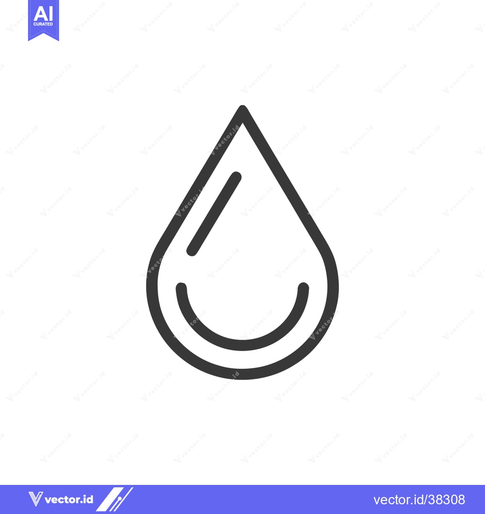 Premium Vector dari Minimalist Water Drop Icon: Clean Line Art Symbol for Purity and Fresh