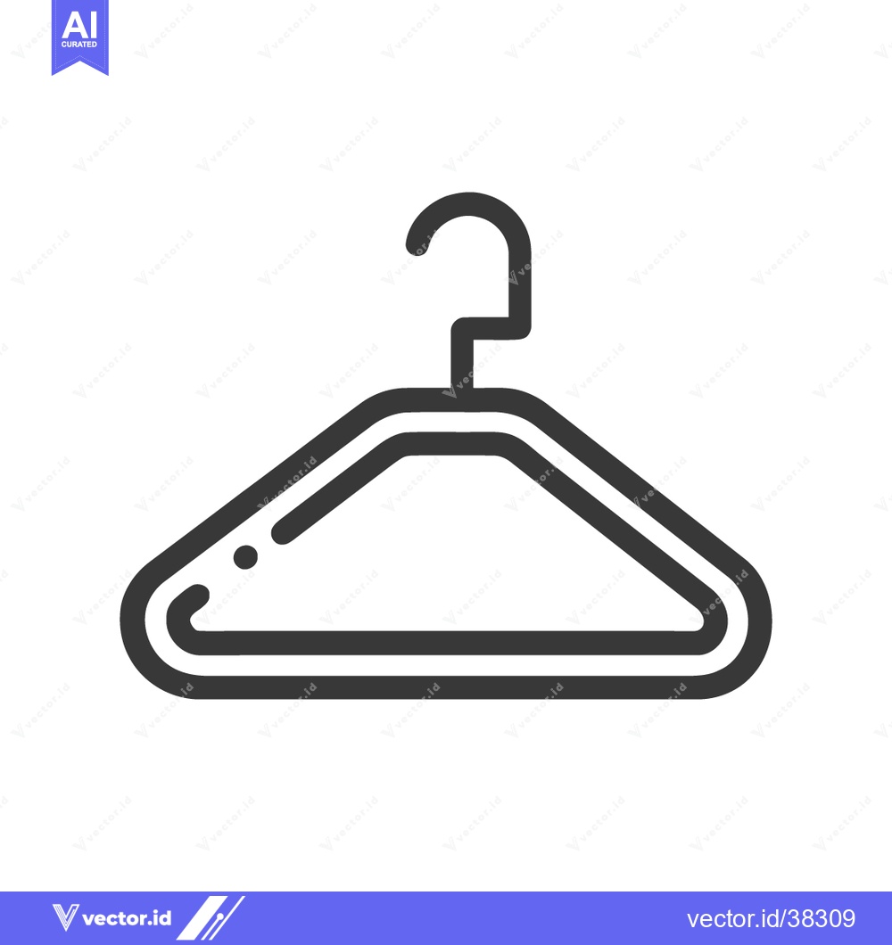 Premium Vector dari Minimalist Clothes Hanger Icon: Clean, Modern Design on White Backgrou