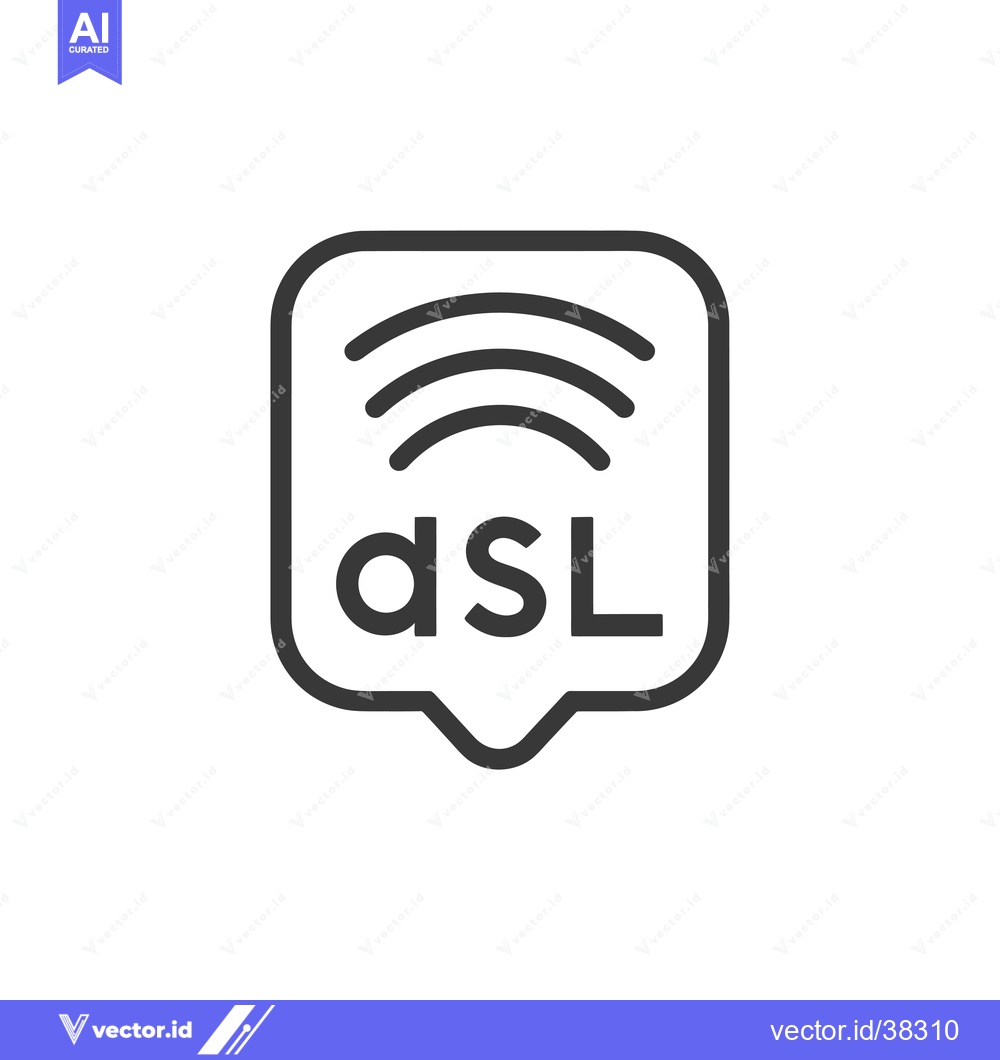 Premium Vector of DSL internet connection symbol in a speech bubble