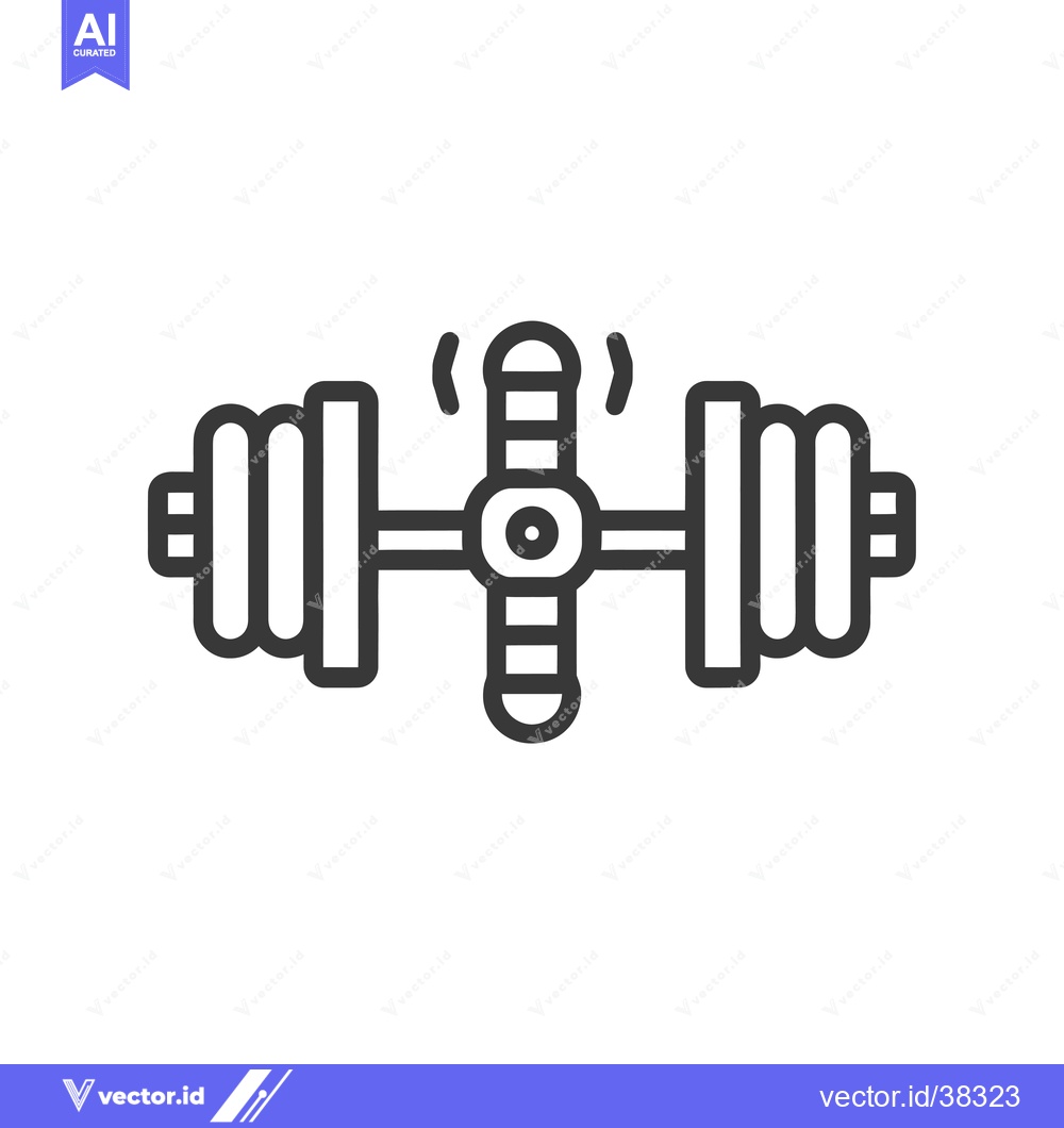 Premium Vector dari Dumbbell icon with weights and a bar