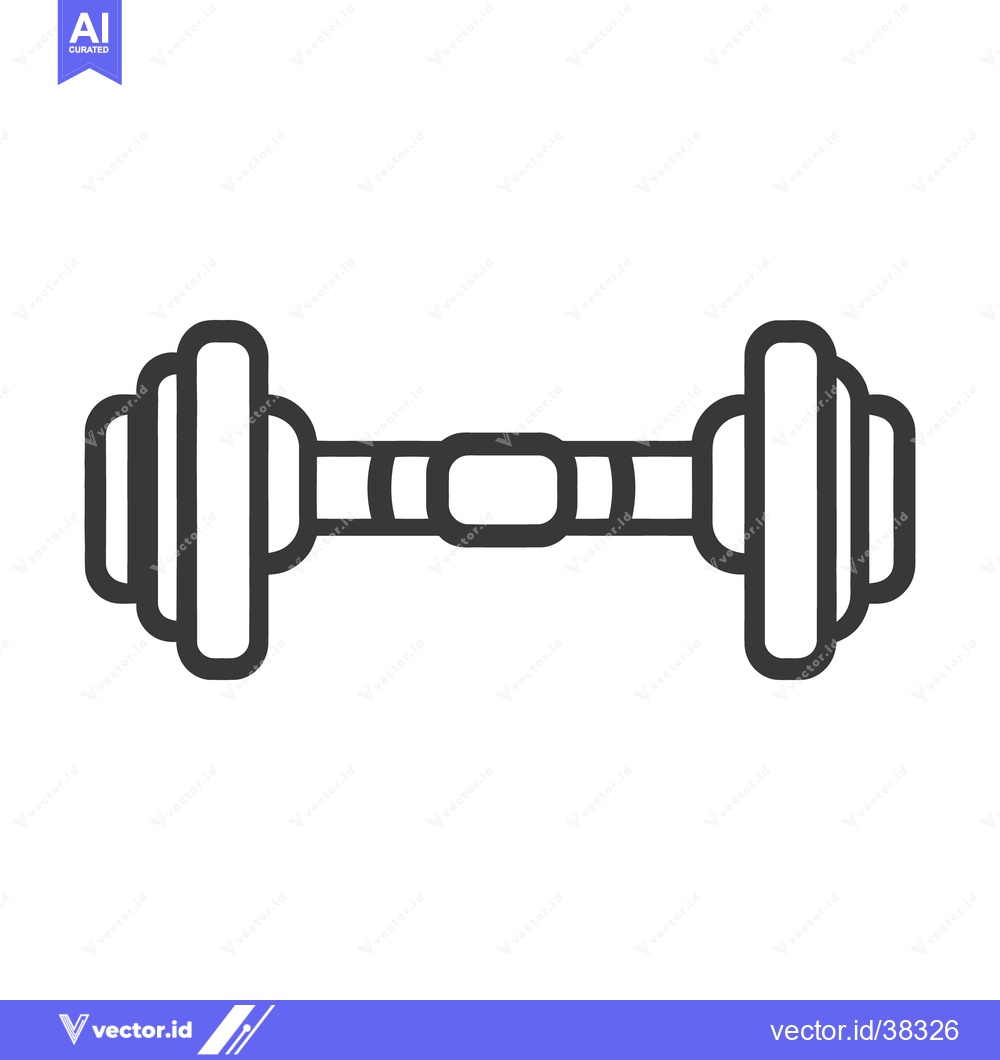 Premium Vector dari Depiction of a single dumbbell used for exercise and strength training
