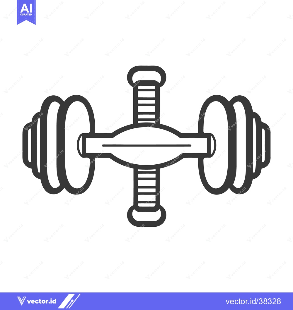 Premium Vector dari An outlined illustration of an exercise wheel with weights attached