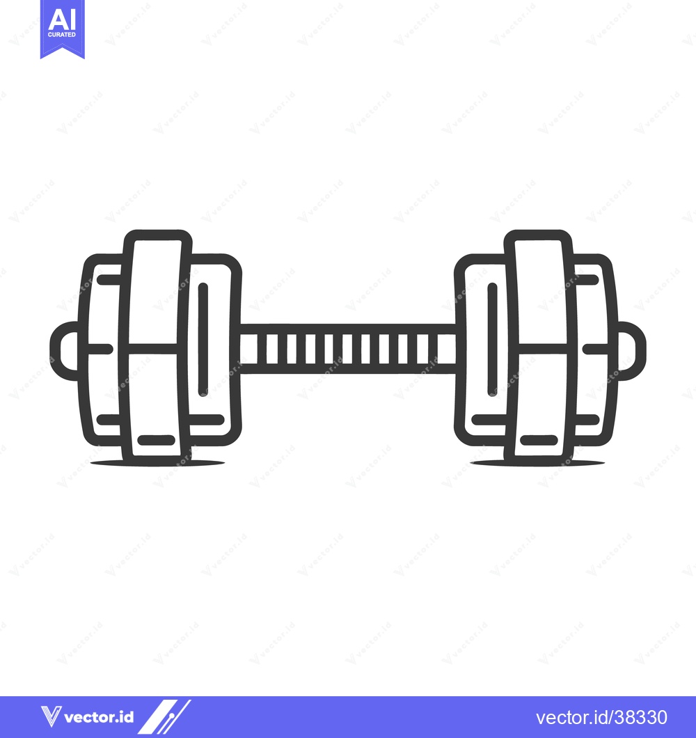 Premium Vector of A black and white image of a dumbbell for exercise and strength