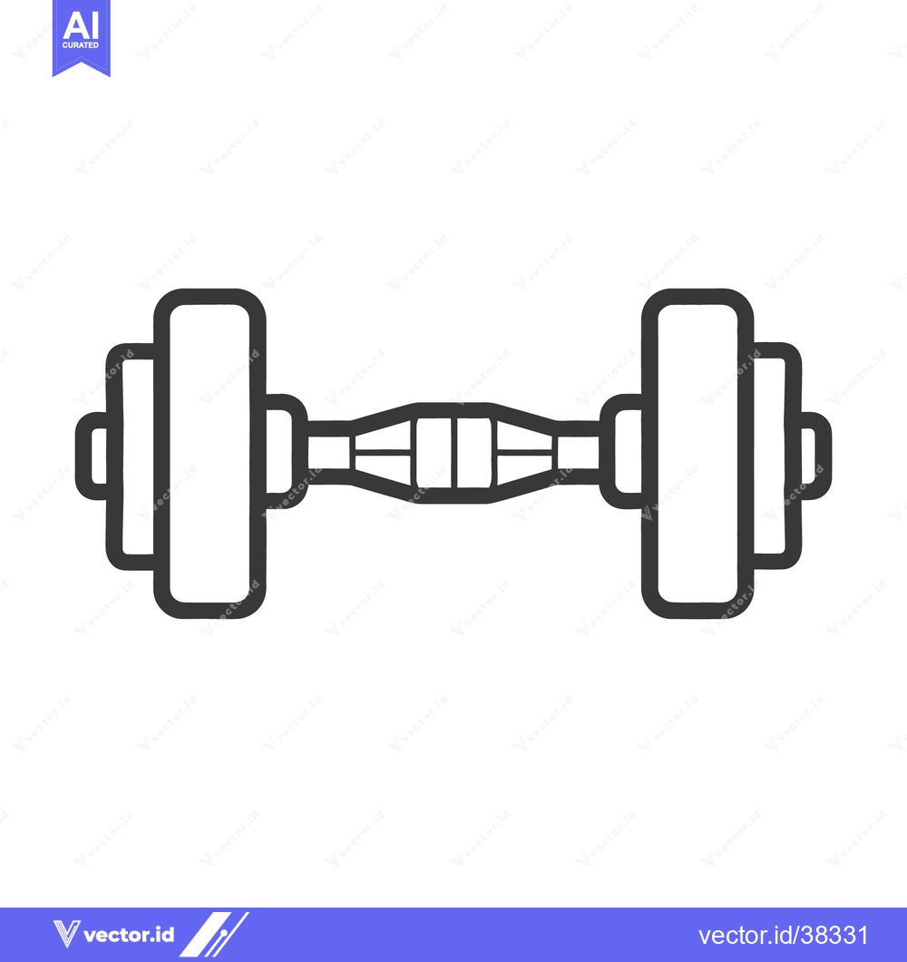Premium Vector of A simple line drawing of a dumbbell for fitness exercises