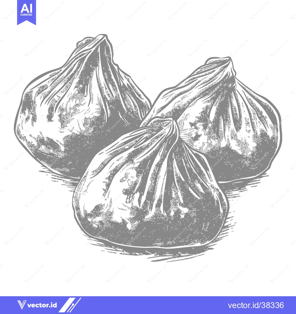 Premium Vector of Three Steamed Buns A Culinary Delightful Illustration