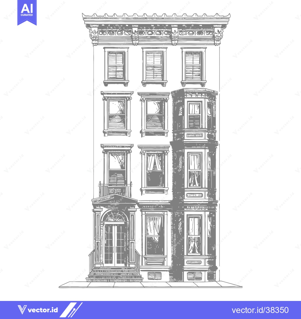 Premium Vector dari Elegant Townhouse Architectural Sketch Building Design