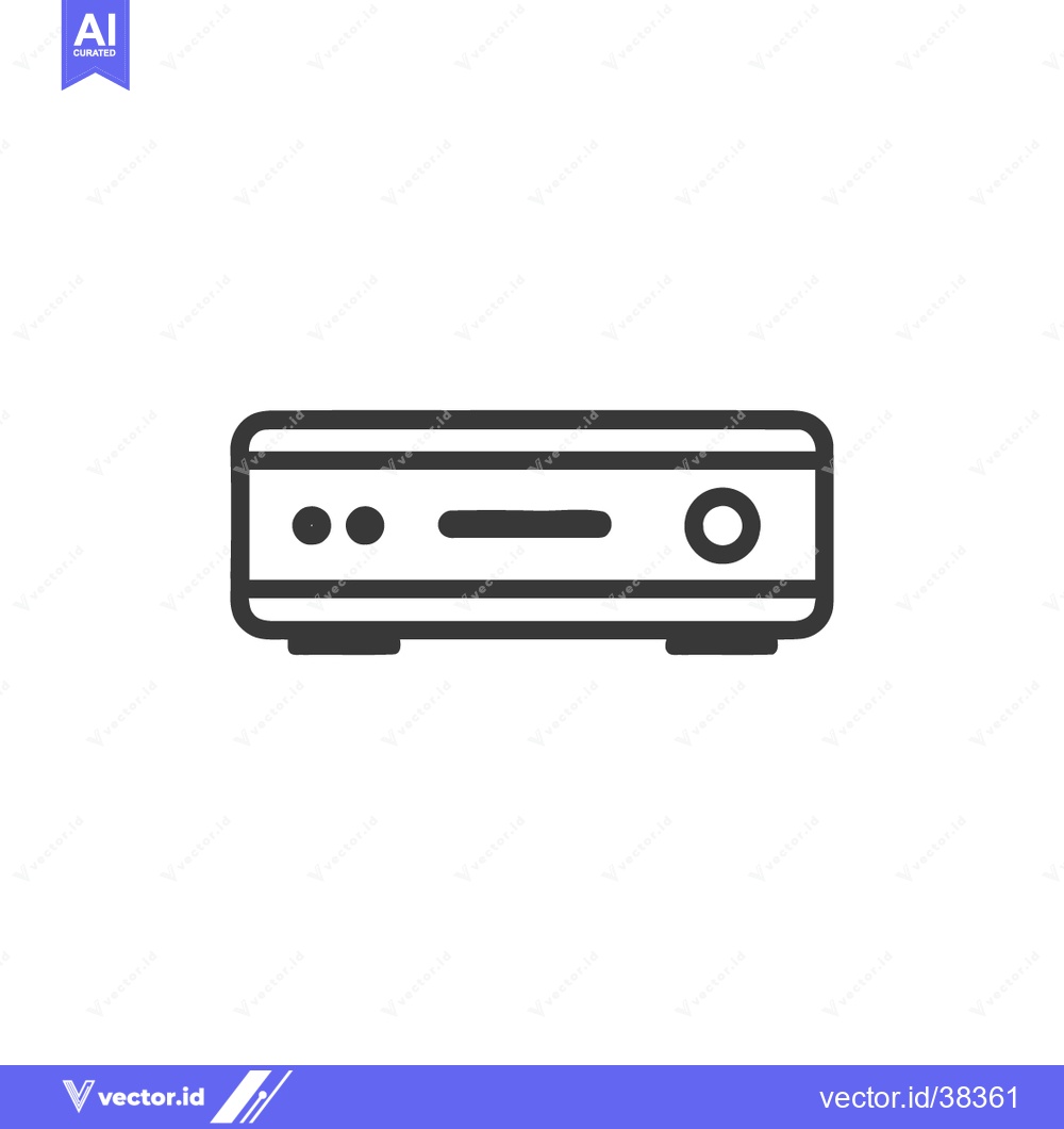 Premium Vector of Minimalist Black and White Icon of a Set-Top Box Device